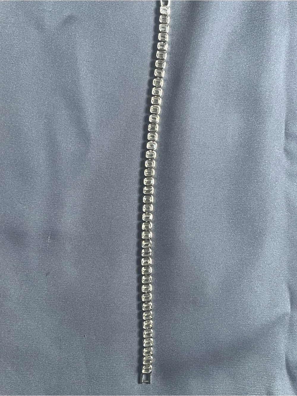 Silver Crystal Tennis Bracelet - Clear Stones